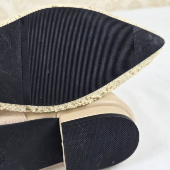Unbranded Sz 37 (US 6.5-7) Cream Crochet Flats Pointed Toe Elastic Cross Straps - Picture 14 of 16